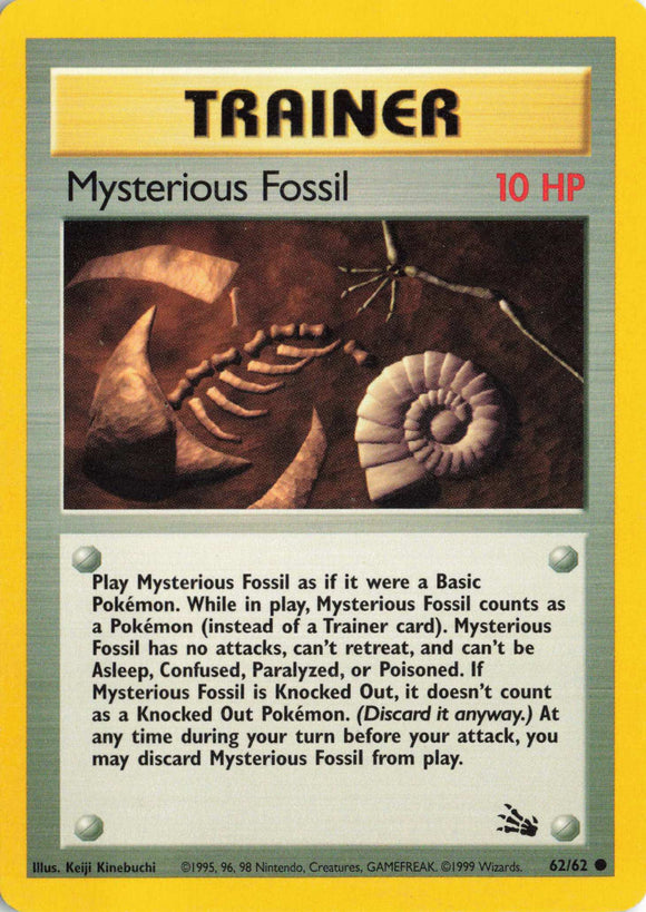 447 Damage Mysterious Fossil 62/62 Common  Fossil  Pokemon TCG - guardiangamingtcgs