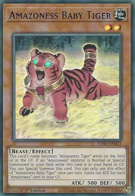 Amazoness Baby Tiger (Blue) LDS1-EN023 Ultra Rare Legendary Duelists: Season 1 1st Ed Yu-Gi-Oh TCG - guardiangamingtcgs