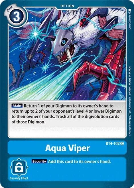Aqua Viper BT4-102 C Great Legend Digimon TCG - guardiangamingtcgs
