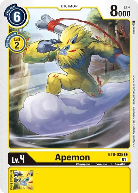 Apemon BT6-038 C Double Diamond Digimon TCG - guardiangamingtcgs