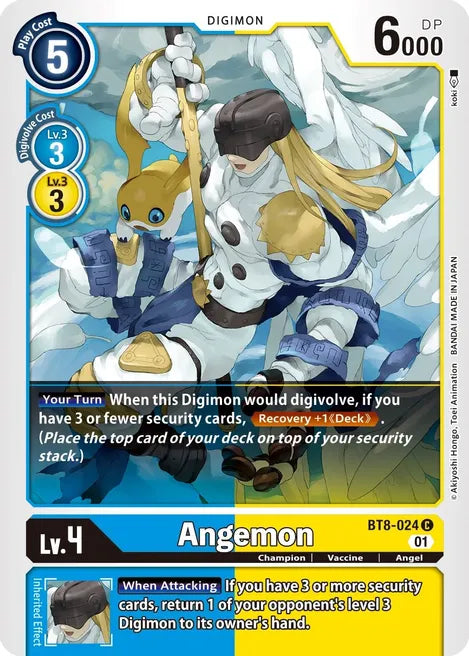 Angemon BT8-024 C New Awakening Digimon TCG - guardiangamingtcgs