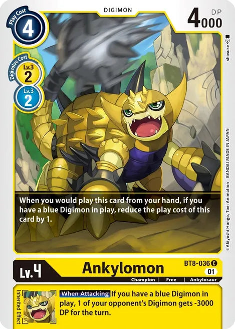 Ankylomon BT8-036 C New Awakening Digimon TCG - guardiangamingtcgs