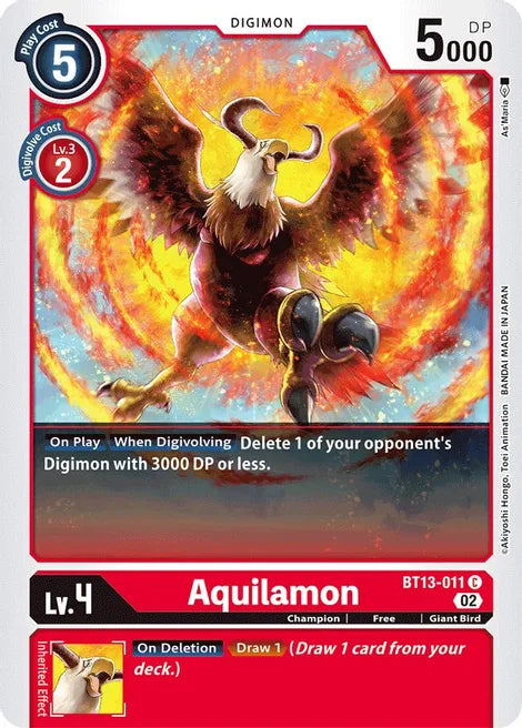 Aquilamon BT13-011 C Versus Royal Knights Digimon TCG - guardiangamingtcgs