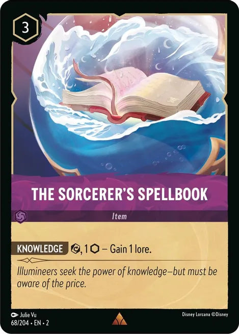 The Sorcerer's Spellbook 68/204 Rare Rise of the Floodborn Disney Lorcana TCG - guardiangamingtcgs