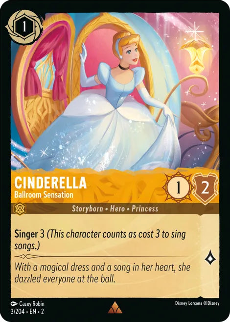 Cinderella - Ballroom Sensation 3/204 Rare Rise of the Floodborn Disney Lorcana TCG - guardiangamingtcgs
