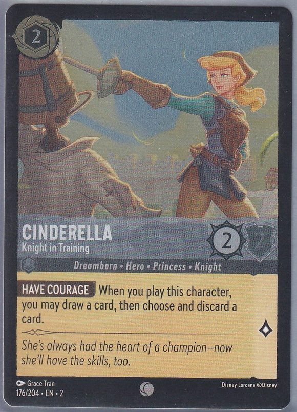 Cold Foil Cinderella - Knight in Training 176/204 Common Rise of the Floodborn Disney Lorcana TCG - guardiangamingtcgs