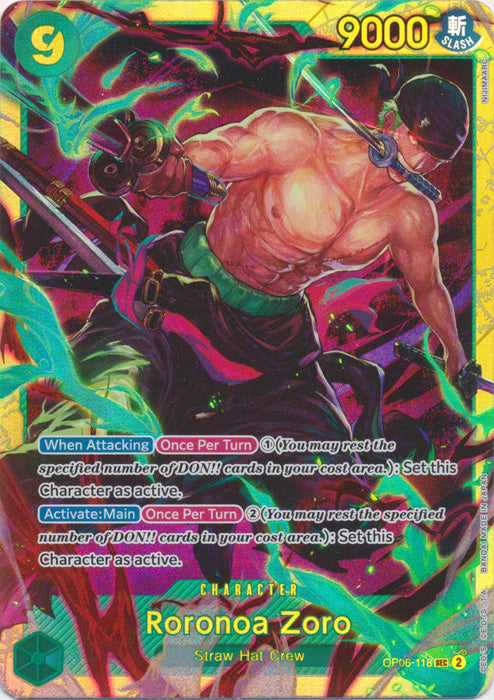 Foil Roronoa Zoro SEC OP06-118 Wings of the Captain One Piece TCG