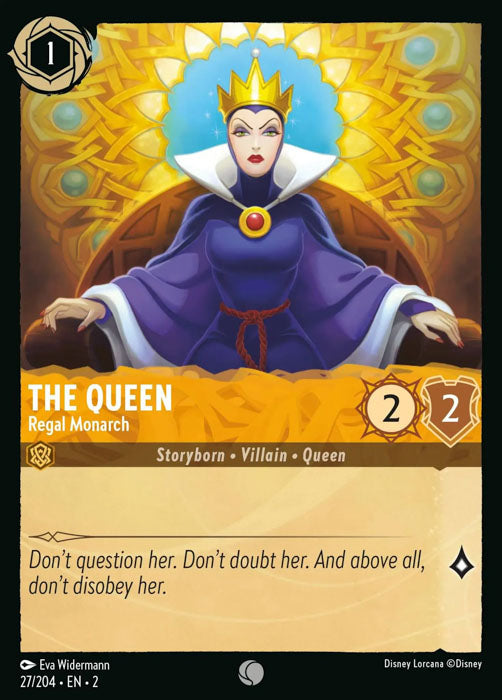 The Queen - Regal Monarch 27/204 Common Rise of the Floodborn Disney Lorcana TCG - guardiangamingtcgs