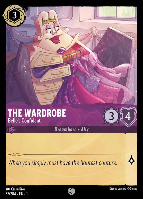 The Wardrobe - Belle's Confidant 57/204 Common The First Chapter Disney Lorcana TCG - guardiangamingtcgs