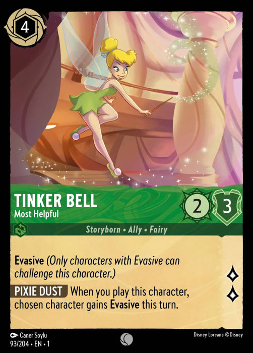 Tinker Bell - Most Helpful 93/204 Common The First Chapter Disney Lorcana TCG - guardiangamingtcgs