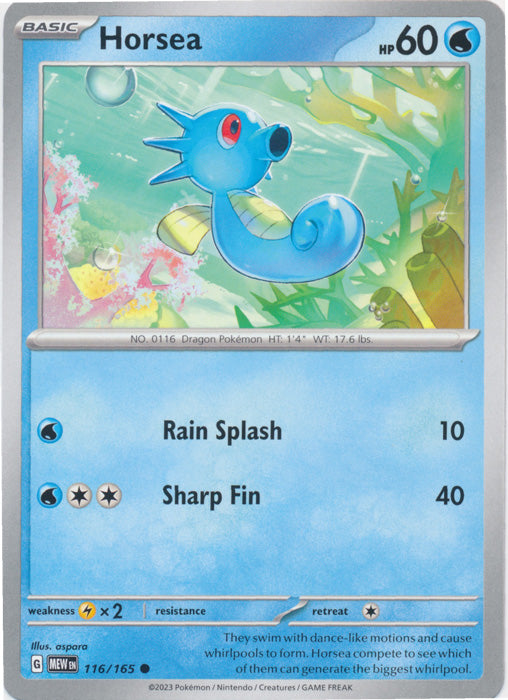 Horsea 116/165 Common Scarlet and Violet 151 Pokemon TCG