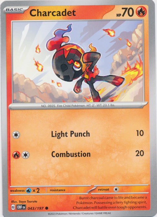 Charcadet 043/197 Common Obsidian Flames Pokemon TCG