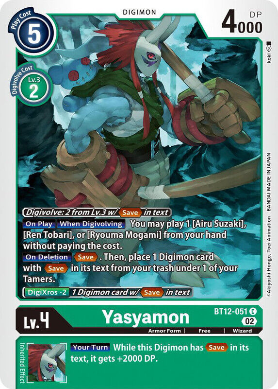 Yasyamon BT12-051 C Across Time Digimon TCG - guardiangamingtcgs