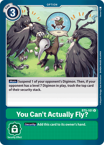 You Can't Actually Fly? BT5-101 U Battle of Omni Digimon TCG - guardiangamingtcgs