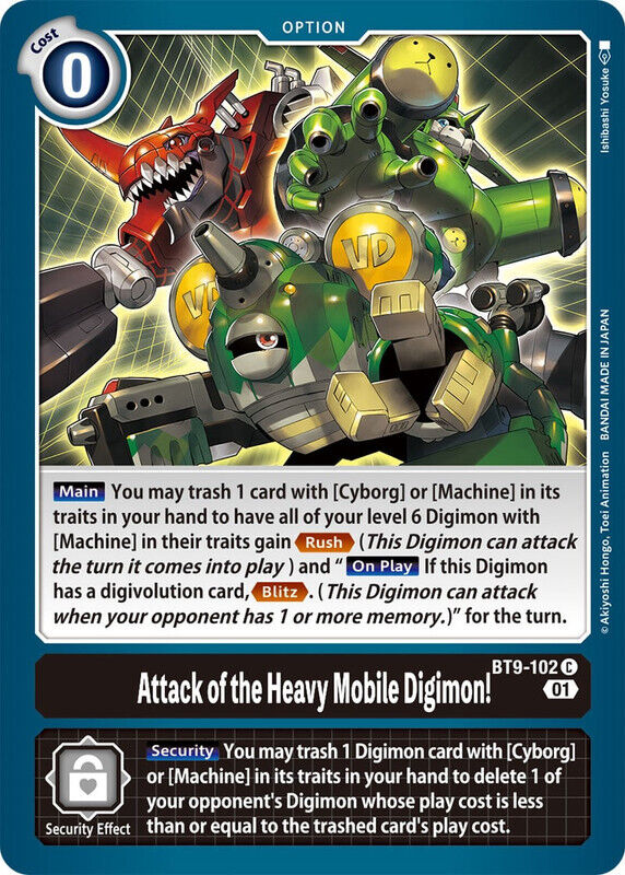 Attack of the Heavy Mobile Digimon! BT9-102 C X Record Digimon TCG - guardiangamingtcgs