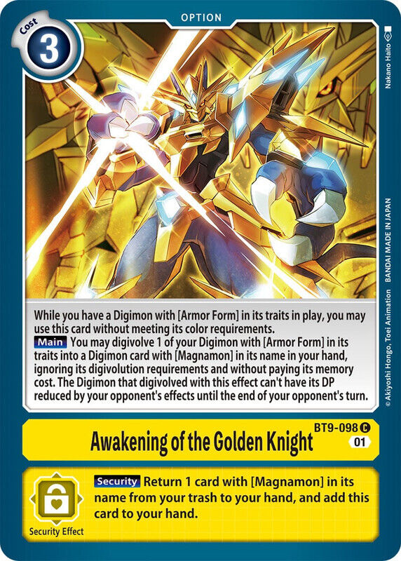Awakening of the Golden Knight BT9-098 C X Record Digimon TCG - guardiangamingtcgs