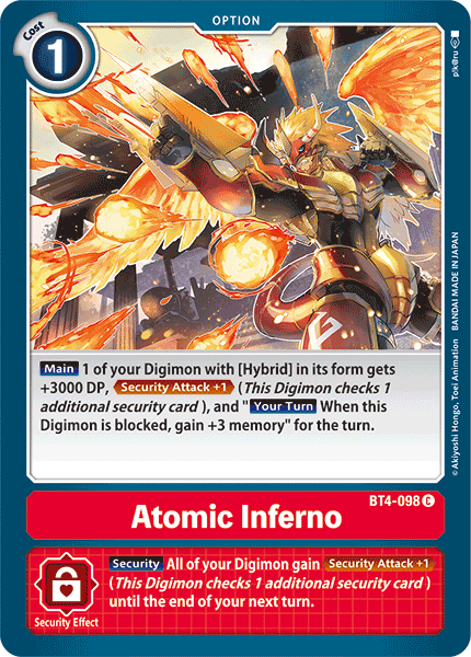 Atomic Inferno BT4-098 C Great Legend Digimon TCG - guardiangamingtcgs