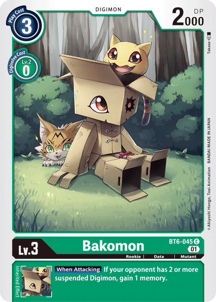 Bakomon BT6-045 C Double Diamond Digimon TCG - guardiangamingtcgs