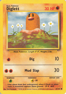 694 Damage Diglett 047/102 Common - Base Set Pokemon TCG - guardiangamingtcgs