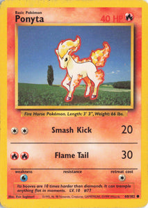 705 Damage Ponyta 060/102 Common - Base Set  Pokemon TCG - guardiangamingtcgs