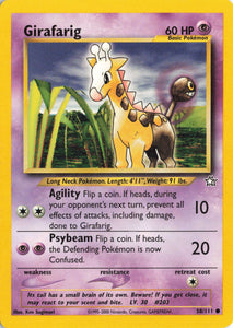 1202 - Played Girafarig 058/111 Common Neo Genesis Pokemon TCG - guardiangamingtcgs