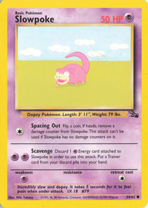 1198 - Played Slowpoke 55/62 Common Fossil Pokemon TCG - guardiangamingtcgs