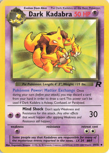 1197 - Played Dark Kadabra 39/82 Uncommon Team Rocket Pokemon TCG - guardiangamingtcgs