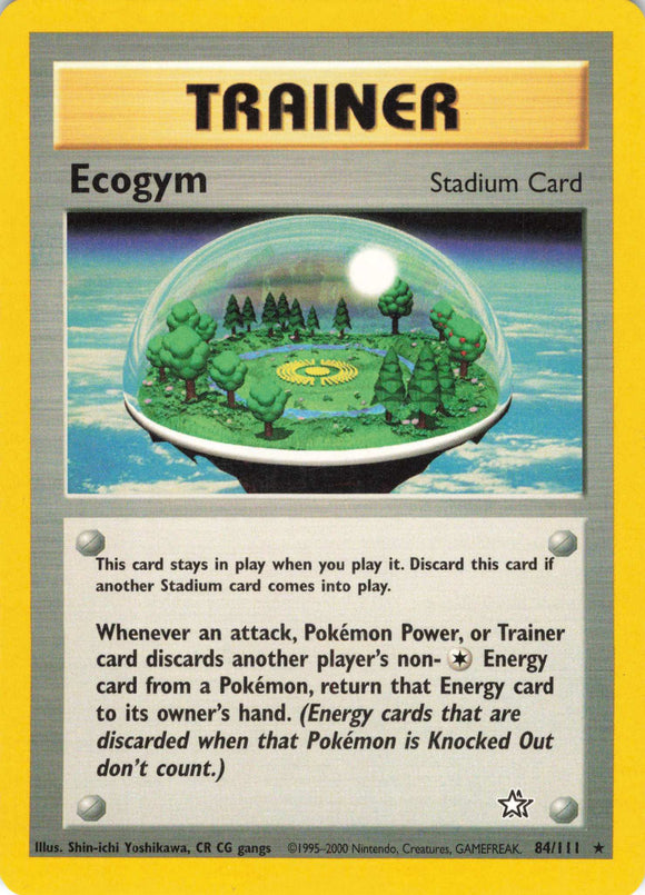 562 - Played Ecogym 084/111 Rare Neo Genesis Pokemon TCG - guardiangamingtcgs