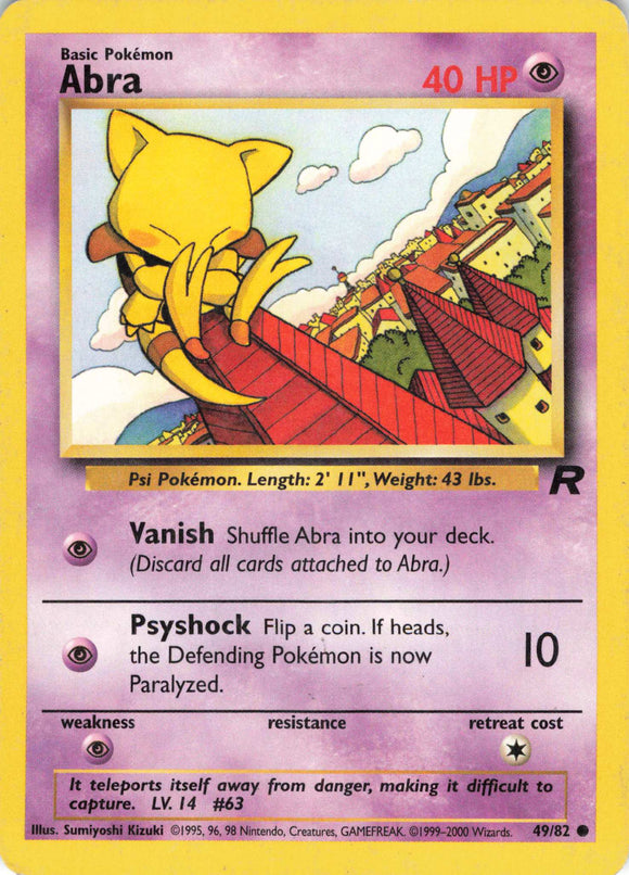 561 - Played Abra 49/82 Common Team Rocket Pokemon TCG - guardiangamingtcgs