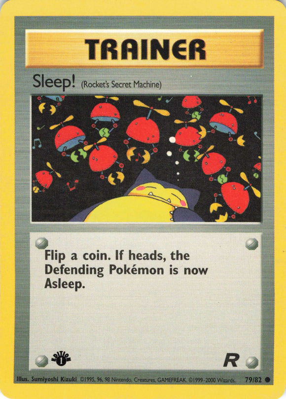 494 - Played 1st Edition Sleep! Rocket's Secret Machine 79/82 Common Team Rocket Pokemon TCG - guardiangamingtcgs