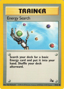 498 - Played Energy Search 59/62 Common Fossil Pokemon TCG - guardiangamingtcgs