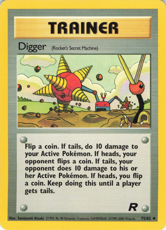 496 - Played Digger Rocket's Secret Machine 75/82 Uncommon Team Rocket Pokemon TCG - guardiangamingtcgs