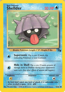 595 - Played Shellder 54/62 Common Fossil Pokemon TCG - guardiangamingtcgs