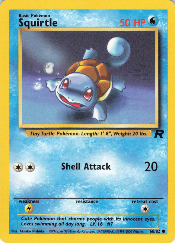 483 - Played Squirtle 68/82 Common Team Rocket Pokemon TCG - guardiangamingtcgs