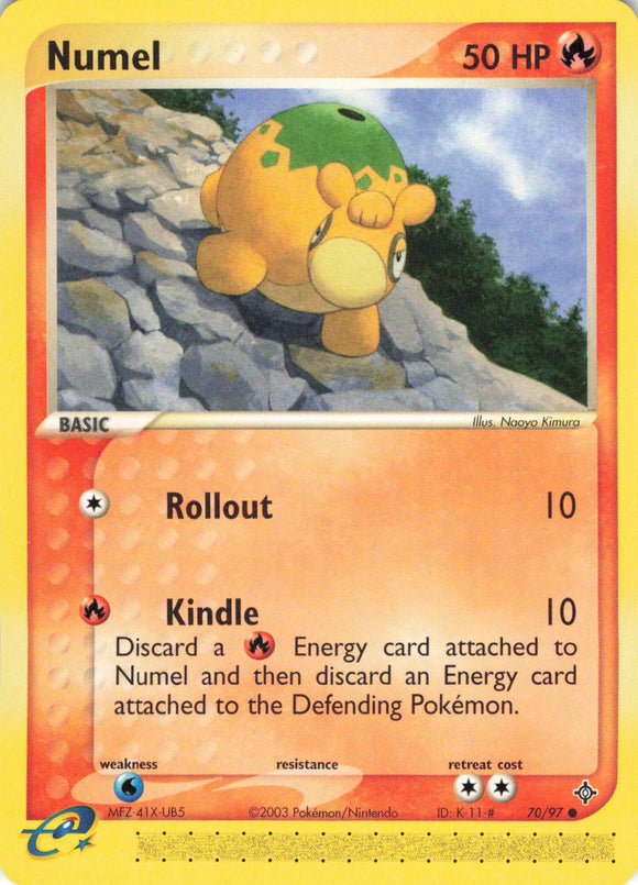 482 - Played Numel 70/97 Common Dragon Pokemon TCG - guardiangamingtcgs