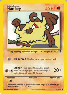 466 - Played Mankey 081/110 Common Legendary Collection Pokemon TCG - guardiangamingtcgs