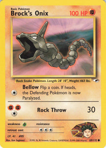 580 - Played Brock's Onix  069/132 Common Gym Heroes Pokemon TCG - guardiangamingtcgs