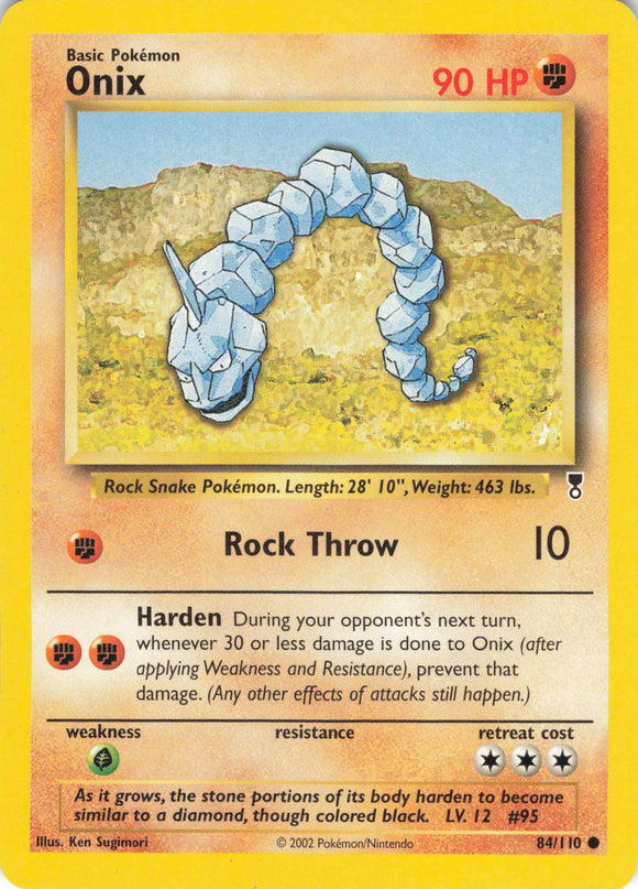 1188 - Played Onix 084/110 Common Legendary Collection Pokemon TCG - guardiangamingtcgs