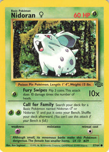 1180 - Played Nidoran F 57/64 Common Jungle Pokemon TCG - guardiangamingtcgs