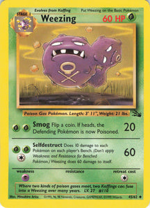 550 Played Weezing 45/62 Uncommon Fossil Pokemon TCG - guardiangamingtcgs