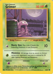 Played Grimer 48/62 Common Fossil Pokemon TCG - guardiangamingtcgs