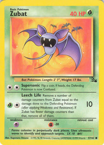 547 - Played Zubat 57/62 Common Fossil Pokemon TCG - guardiangamingtcgs