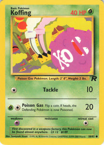 1175 - Played Koffing 58/82 Common Team Rocket Pokemon TCG - guardiangamingtcgs