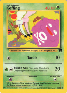 1176 - Played Koffing 58/82 Common Team Rocket Pokemon TCG - guardiangamingtcgs