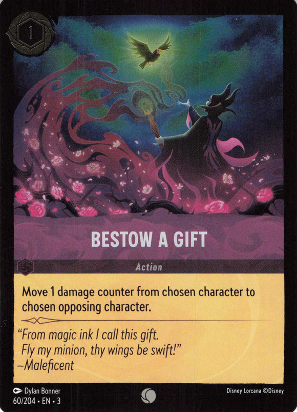 Cold Foil Bestow a Gift  60/204 Common Into the Inklands Disney Lorcana TCG - guardiangamingtcgs