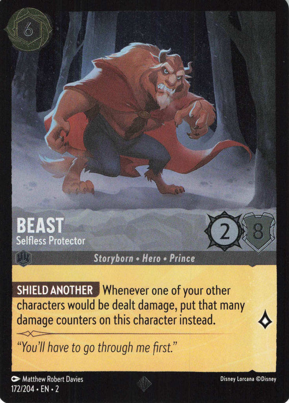 Cold Foil Beast - Selfless Protector 172/204 Super Rare Rise of the Floodborn Disney Lorcana TCG - guardiangamingtcgs