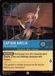 Cold Foil Captain Amelia - First in Command 138/204 Common Into the Inklands Disney Lorcana TCG - guardiangamingtcgs