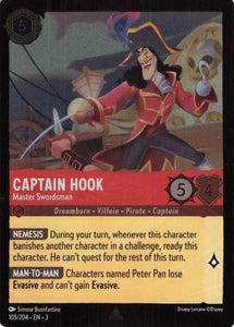 Cold Foil Captain Hook - Master Swordsman 105/204 Into the Inklands Disney Lorcana TCG - guardiangamingtcgs