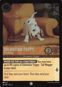 Cold Foil Dalmatian Puppy - Tail Wagger 4b/204 Common Into the Inklands Disney Lorcana TCG - guardiangamingtcgs