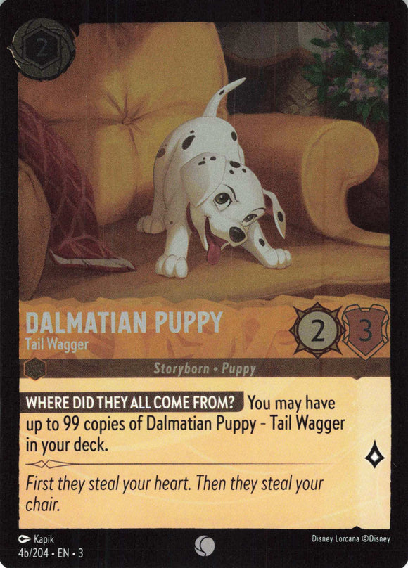 Cold Foil Dalmatian Puppy - Tail Wagger 4b/204 Common Into the Inklands Disney Lorcana TCG - guardiangamingtcgs